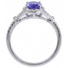 Afbeelding in Gallery-weergave laden, echte round tanzaniet 3.60karaat ring op wit
