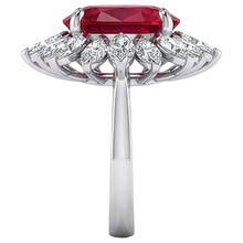 Afbeelding in Gallery-weergave laden, Ovaal Geslepen 13.80 Karaat Robijn IGI GECERTIFICEERDE Diamanten Witgoud 14K Ring

