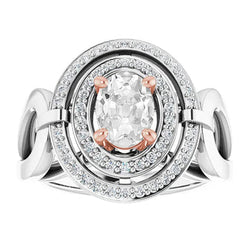 Natuurlijke Diamanten Ring 4.50ct - Tweekleurig 14K Goud