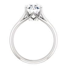 Afbeelding in Gallery-weergave laden, Ovale Solitaire Ring 5 Karaat Echt Diamant Trellis Setting Witgouden Sieraden
