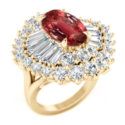Echt Padparadscha Saffier Fijne Saffier Edelsteen Ring 3 karaat