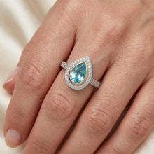 Afbeelding in Gallery-weergave laden, Paraiba Toermalijn VVS Halo Ring 1,75 karaat in Bicolor 14K Goud
