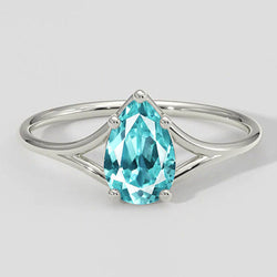 Paraiba-ring met gespleten schacht, 1 ct