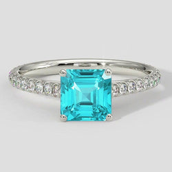 Paraiba Ring Asscher Cut 2 Karaat