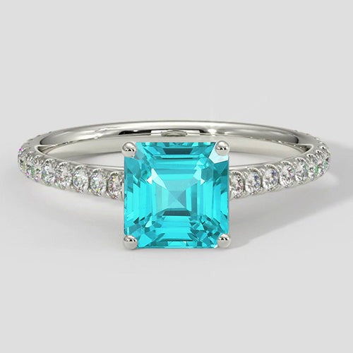 Paraiba Ring Asscher Cut 2 Karaat