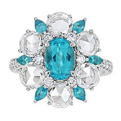 Paraiba Toermalijn Bloem Stijl Ring