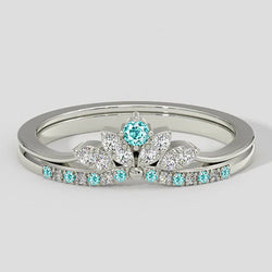 Paraiba Toermalijn en Diamant Kroon Bandset