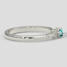 Afbeelding in Gallery-weergave laden, Paraiba Toermalijn en Diamant Milgrain Band
