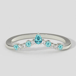 Paraiba Toermalijn & Diamant Wishbone Ring