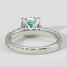 Afbeelding in Gallery-weergave laden, Paraiba Toermalijn Solitaire met Diamant Pave Band
