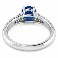 Afbeelding in Gallery-weergave laden, Pave Diamond Blue Sapphire 2 karaats ring wit goud 14K
