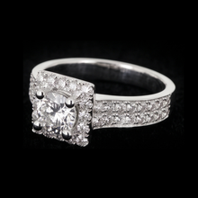Afbeelding in Gallery-weergave laden, Pave Setting 3 Karaat Ronde Echt Diamanten Verlovingsring Wit Goud 14K
