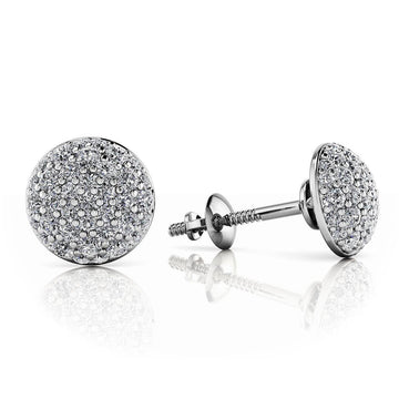 Pave Set 4 Karaat Ronde Briljant Geslepen Echt Diamanten Dames Oorknopjes