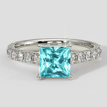 Afbeelding in Gallery-weergave laden, Pave diamanten kussen Paraiba ring
