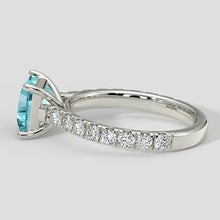 Afbeelding in Gallery-weergave laden, Pave diamanten kussen Paraiba ring
