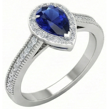 Afbeelding in Gallery-weergave laden, Royal Blue Saffier Edelsteen Ring 1-karaat 14 Karaat Witgoud – hoofdaanzicht
