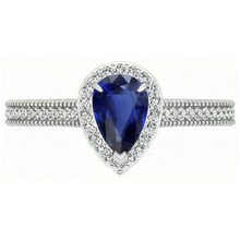 Afbeelding in Gallery-weergave laden, Handgemaakt Royal Blue Saffier Edelsteen Ring 1 karaat – vooraanzicht
