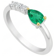 Afbeelding in Gallery-weergave laden, Luxe Gekleurde Steen Ring 1 karaat – zijaanzicht
