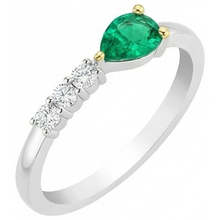 Afbeelding in Gallery-weergave laden, Luxe Gekleurde Steen Ring 1 karaat – hoekaanzicht
