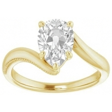 Afbeelding in Gallery-weergave laden, Enkele Steen Ring 14 Karaat Geelgoud met Diamant – zijaanzicht
