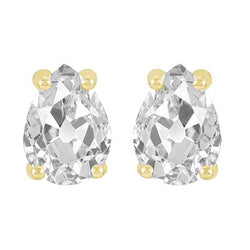 Pear Old Miner Echt Diamond Studs 8 karaat geelgouden pennenset