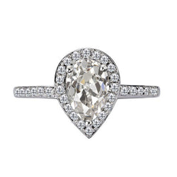 Geraffineerd Diamant Halo Verlovingsring 3 karaat
