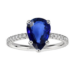 Luxe Royal Blue Saffier Gekleurde Steen Ring – 2 karaat 14K