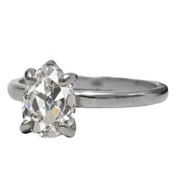Fijne Diamant Enkele Steen Ring – Antiek Europees 3 karaat 14