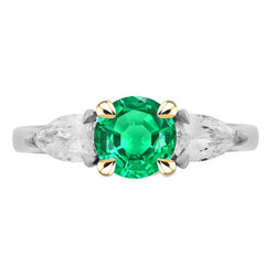 Smaragd GIA Gekeurd Sieraadsteen Ring 2 karaat in 14 Karaat