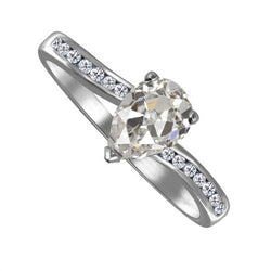 Puur Pavé Fijne Diamant Solitaire Ring met Accenten 1,50 karaat