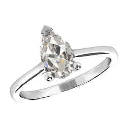 Diamant Old Mine Slijpvorm Solitaire Ring 2 karaat in 14 Karaat
