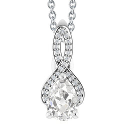 Fijne Diamant Gespleten Band Hanger Halsketting 2,50 karaat in