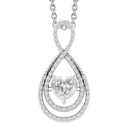 14K Witgoud Briljant Druppel Hanger – 1,50-karaat Hart Slijpvorm