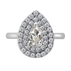 14 Karaat Witgoud Briljant Halo Zetting Ring – 3,50-karaat