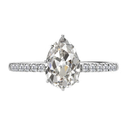 Geraffineerd Solitaire Ring met Accenten met Old Mine Slijpvorm