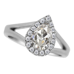Designer Gespleten Band Fijne Diamant Halo Verlovingsring – 3
