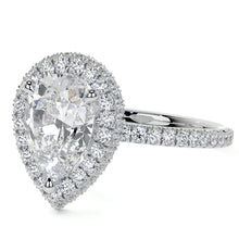 Afbeelding in Gallery-weergave laden, Halo Ring 14K Witgoud met Diamant – zijaanzicht
