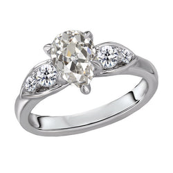 Fijne Diamant Drie-Steen Ring 1,50 karaat – 14K Witgoud