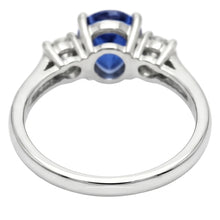Afbeelding in Gallery-weergave laden, echte round saffier 4.21karaat ring profielweergave
