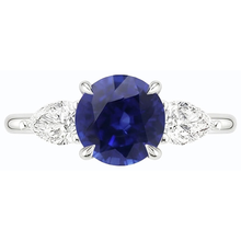 Afbeelding in Gallery-weergave laden, echte round diamant 3karaat ring zijaanzicht
