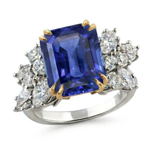 Afbeelding in Gallery-weergave laden, echte round diamant 4.50karaat ring zijaanzicht
