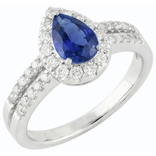 Afbeelding in Gallery-weergave laden, echte round saffier 4karaat ring close-up detail

