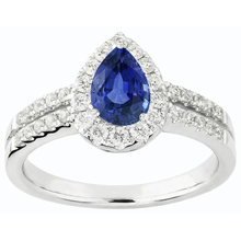 Afbeelding in Gallery-weergave laden, echte round saffier 4karaat ring bovenaanzicht

