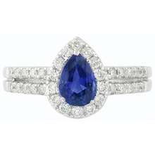Afbeelding in Gallery-weergave laden, echte round saffier 4karaat ring op wit
