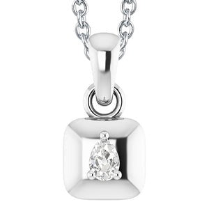 Peer Oude Mijn Geslepen 1 Karaat Echt Diamanten Hanger Wit Goud 14K