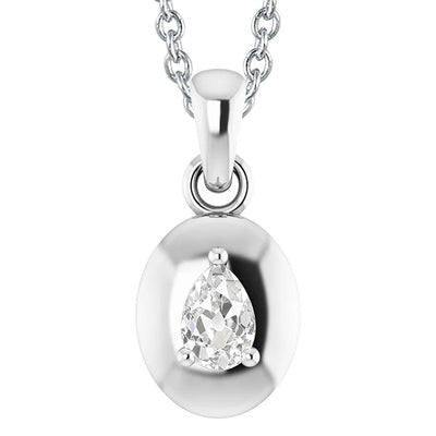 Peer Oude Mijn Geslepen Echt Diamanten Hanger wit Goud 14K 1,50 Karaat
