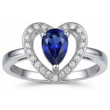 Afbeelding in Gallery-weergave laden, echte round saffier 2.25karaat ring close-up detail
