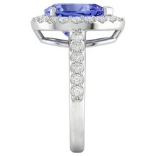 Afbeelding in Gallery-weergave laden, echte round tanzaniet 3.95karaat ring op wit

