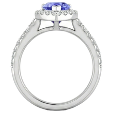 Afbeelding in Gallery-weergave laden, echte round tanzaniet 3.95karaat ring met diamantaccenten
