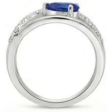Afbeelding in Gallery-weergave laden, echte round saffier 2.65karaat ring profielweergave
